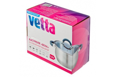VETTA Vienna кастрюля со стеклянной крышкой 1,9 литра (подходит для индукционных плит)